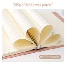 Customizable Loose-Leaf Notebook, Can Print Name/Logo, Exclusive Notebook, Detachable, Soft Leather Cover, Eyesight-Friendly Cream Paper, High-Quality, Suitable For Personal Use, Gift For Friends, Corporate Customization,School Supplies,Back To School - Multicolor - View 4
