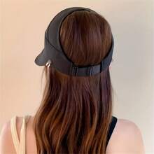 1Pc Breathable Women's Sun Hat With Wide Brim, UV Protection, Open-Top Peaked Visor For Ponytails - Multicolor - View 7