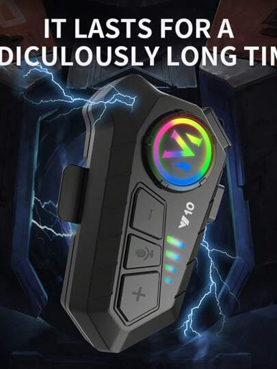 Conjunto de fone de ouvido Bluetooth 5.4 para capacete de motocicleta, com controle de voz, chamada com viva-voz sem fio, à prova d'água, rádio FM