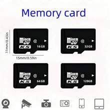 1pc Monitoring Camera Memory Card Mini TF SD Card High-Speed Flash Storage Card Compatible With Computer, Digital Camera, Security Camera, Audio, Driving Recorder, Smartphone And GPS Navigation, 16GB/32GB/64GB/128GB/256GB - Black - View 12