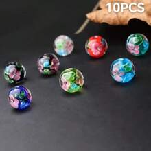 10-Piece Mixed Color Petal Design Handmade Glass Beads DIY Jewelry Making- Perfect For Earrings, Bracelets, Necklaces, Etc.