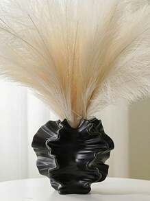 1 Stück weiße blumenförmige Pampasvase, minimalistischer skandinavisch-bohemischer Stil, geeignet für moderne Landhausdekoration, Wohnzimmer, Küche, Kaminsims, Schlafzimmer, Esszimmertisch, Büro Heimdekoration Raumdekoration Blumenvase Glasvase