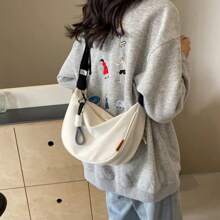 2025 New Fashion Crossbody Bag Wide Shoulder Strap Design Single Shoulder Bag Style Commuting Dumpling Women Bag - 粉色 - 查看 5