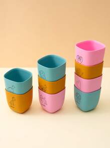 1pc Personalized Customization Name Silicone Baby Cup Print On Demand Baby Tableware Potable Baby Water Bottle Custom Baby Snack Cup - Multicolor - View 5