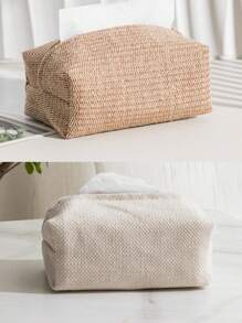 1pc, 2pcs Or 5pcs Set Natural Linen Fabric Paper Towel Holder, Modern Minimalist Solid Color Linen-Like Material Upright Tissue Box, Suitable For Bar, Living Room, Bedroom, Dining Room, Hotel - Available In Multiple Sizes, Please Check Size Specifications Before Ordering Based On Your Needs