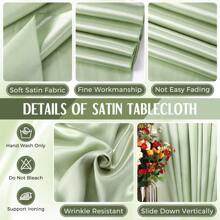 1件缎面桌布，可水洗涤纶桌布，防污防皱，适合派对、婚礼、生日活动