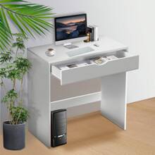 OYAJIA White Wooden Dressing Table, Makeup Vanity, Computer Desk, Room Furniture - White - View 3