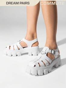 Women's Platform Wedge Sandals Rome Vacation Commuter College Mother's Day Summer Shoes - White - View 3