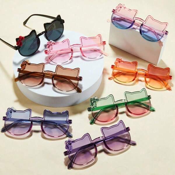 Sanrio 1pc Sanrio Hello Kitty Gradient Sunglasses - 8 Colors Fashion Party Glasses For Summer, Kawaii Decorative Accessories For Teens & Adults (UV Protection, Holiday Gift)