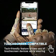 Rubber Guard Tactical Gloves Men Touchscreen Airsoft Motorcycle Hunting Outdoor - 偽裝 - 查看 3