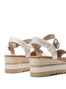 Women's Platform Wedge Sandals Ankle Strap Open Toe Vacation Commuter Mother's Day Summer Shoes - Beige - View 7