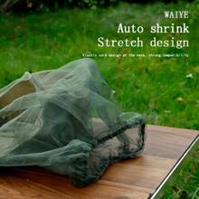1pc Green Outdoor Mosquito Net Cap - Self-Retractable Mesh, Breathable And Machine Washable, Perfect For Camping And Fishing