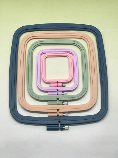 Assorted Color Square Embroidery Hoops, Cross Stitch Hoops And ABS Plastic Embroidery Frames, For Embroidery, Cross Stitch Tools And DIY Craft Sewing, Suitable For Wall Decor, Great Gift For Friends And Family
