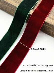 一卷 5 号勃艮第天鹅绒丝带，适用于 DIY 工艺品、礼品包装和圣诞装饰 - 缝纫和针织用品