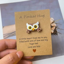Tarjetas de felicitación de resina con motivos de animales, tarjetas de abrazos de bolsillo, tarjetas de bendiciones cálidas para días festivos, tarjetas para decoración de fiestas