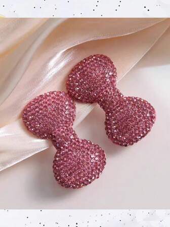 1 pieza Estuche de teléfono con lleno de diamantes de imitación blanco y rosa, accesorios de deco de moño de lujo, pasador para el cabello con diseño de chica Kawaii, pegatina para refrigerador, caja de almacenamiento brillosa, espejo de maquillaje, manualidades DIY, elementos decorativos para scrapbooking, moño