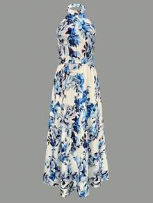 Women's Elegant Floral Print Backless Dress Party - Multicolor - View 3