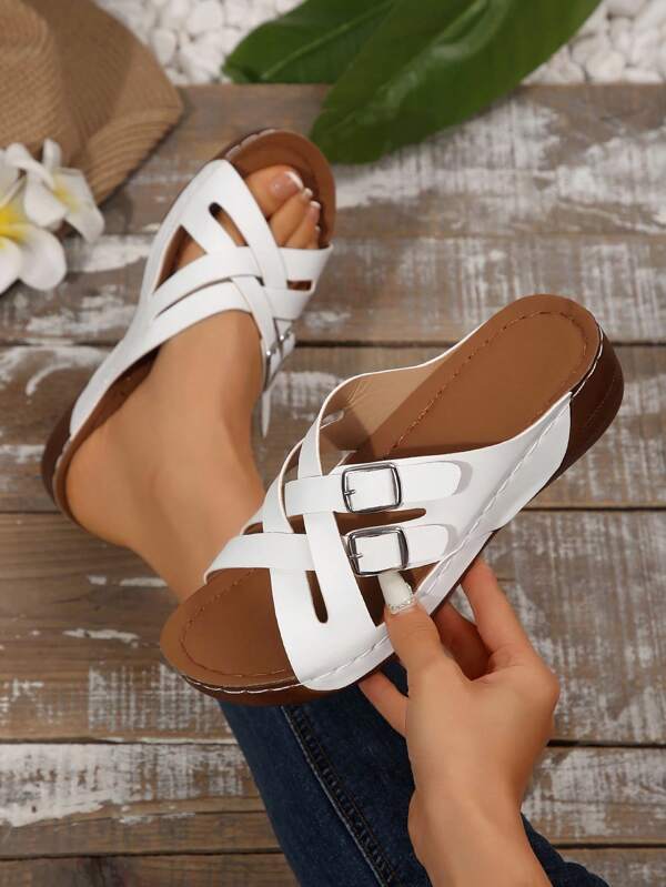 New Summer Must-Have Platform Wedge Sandals With EVA Cushioned Insole, Wavy Anti-Slip Sole, Breathable Mesh & Suede Upper, Neon Color Contrast Straps With Reflective Trim, Thick-Soled Comfortable Beach/Casual Wear Shoes