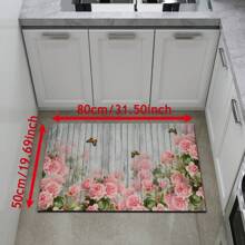1 cái, Trang trí nhà cửa, Thảm trải sàn nhà bếp - Thảm nhà bếp hiện đại họa tiết hoa, Thảm lông chống trượt, Thích hợp cho bồn rửa, phòng ngủ, phòng khách, khu vực ăn uống - Dễ vệ sinh, Thích hợp cho trang trí nhà trong nhà và ngoài trời - FUCFD155 - Xem 4