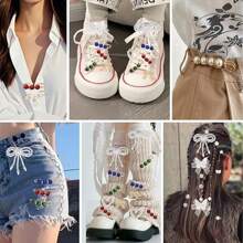 34 piezas de Charms para zapatos para tenis, Charms para cordones de zapato, Charms DIY para cordones de zapato para zapatos de mujer, decoraciones de joyería para zapatos, Charms para tenis, Kit de Charms para calcetines de basura y tenis de mujer - Accesorios de ropa - Ver 4