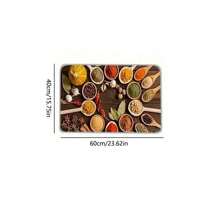 1 Piece, 100% Polyester Fiber Knitted Spice And Chili Kitchen Mat, Machine Washed, Non Slip, Lightweight, Fade Resistant, Low Plush, Farmhouse Style Home Decoration, Laundry Room, Sink Floor Comfort Mat, Adding Spices To Your Kitchen