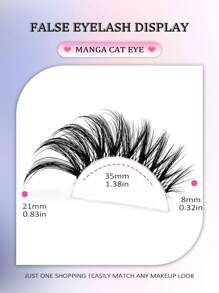 5 Pairs Asiteo Cat Eye False Eyelashes, Fishbone Shape, Transparent Band, Natural & Fluffy, 3D Thick & Long, Like Mink Lashes - Cat Eye Lashes - View 3