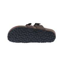 Women's Slide Sandals Adjustable Buckle Open Toe Slip-On Cork Footbed Slides Toe Loop Cross Strap Flat Sandal Comfort Casual Summer Slippers Shoes - 棕色 - 查看 7