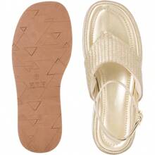 Women's Flatform Sandals Comfortable Flip Flops - Gold - View 3