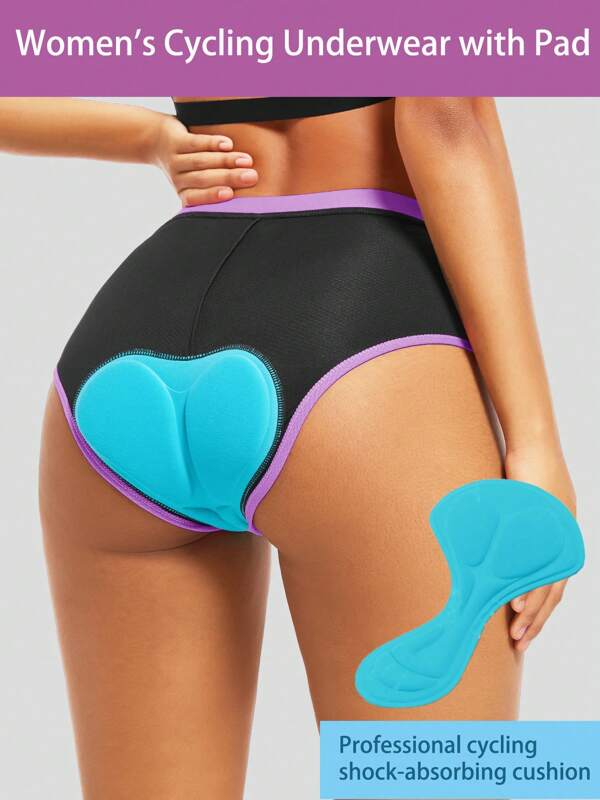 Qualicos Women's 4D Padded Bike Underwear Cycling Bicycle Shorts Biking Riding Briefs Biker Cycle Undershorts Perfect For Biking, Spinning, MTB Liner Driving, Virtual Bike Training, Motorbike, Horse Riding, Triathlon