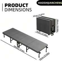 Pat pliabil rezistent de 75 inch, cadru din fier îngroșat, pat pliabil portabil cu rotile care se încuie, potrivit pentru pui de somn la birou, însoțitor de spital, acasă, stil minimalist