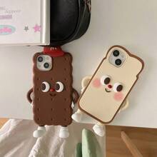 Sanrio Funny Phone Case,Ugly Phone Case Cartoon Cute Stereoscopic Cookie Bread With Support Small Feet Stereoscopic Silicone Phone Case Compatible With Iphone 12/13pro/14promax/15/16 PROMAX(Single Phone Case, No Other Accessories,Some Lenses Are Not Fully Included) Waterproof Shockproof Anti-Fall Scratch Resistant