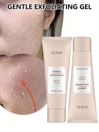PAORPEVM 1/2 pièces 50g Gel exfoliant doux, nettoie la peau, resserre les pores, hydrate et nourrit, rajeunit et élimine les points noirs et l'acné, convient à tous les types de peau
