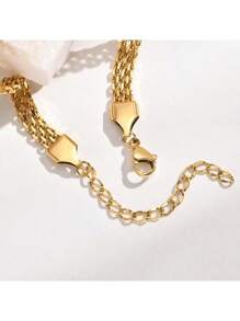 1pc Personalized Bracelet For Boy Girl, Couple Combination Bracelet, Stainless Steel Engraved Name Date Son Daughter Mom Baptism Gift Funny Secret Santa Gifts Back, Son, Daughter - Multicolor - View 10