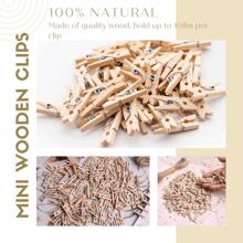 30Pcs Sturdy Mini Clothes Pins For Photo, Natural Wooden Clothespins With 33 FT Jute Twine, Small Clips For Crafts Display, Babyshower Game, Hanging Decorative Pictures, Cocktail, Weddings Room Decor