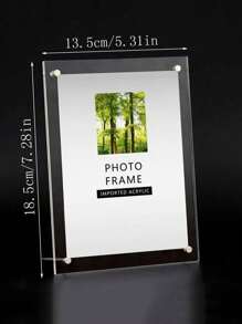 1pc Acrylic Photo Frame, Certificate Frame, Desktop Decor - Clear - View 2