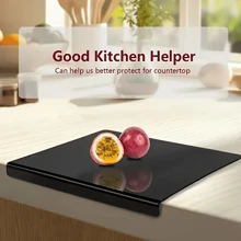 1 块带台面边缘的亚克力切菜板，防滑防脏厨房水果/蔬菜切菜板，透明设计保护台面，易于清洁