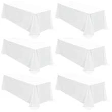 fani 6 Packs Tablecloth 90 X 132 Inch,  Polyester Table Cloth For 6ft Rectangle Tables, Stain And Wrinkle Resistant Washable Fabric Table Cover For Wedding Banquets Parties Buffet Dining Table - White - View 1