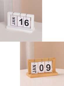 4/1 pièce Calendrier en bois massif de style minimaliste. Calendrier de bureau 2025. Calendrier de bureau décoratif. Calendrier universel pour toutes les années. Décoration de chambre, d'étude, de bureau. Convient comme cadeau de fête.