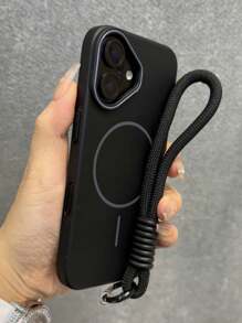 简约哑光磁吸无线充电壳适用于 16 15 14 Plus 13 12 11 Pro Max 短腕带硬质 PC 防震保护套