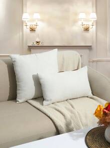 1/2 Vỏ gối nhung thêu họa tiết tròn, Vỏ gối trang trí họa tiết hoa Chenille mềm mại cho phòng ngủ, phòng khách, ghế sofa, thích hợp cho ngày lễ, tiệc tối, sân vườn, 30*50cm, 45*45cm - Màu be - Xem 4