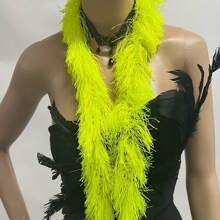 1PC Artificial Feather Artificial Line Ribbon Fire Piece Adult Scarf Ribbon Adult Festival Performance Accessories For Wedding Birthday Tea Party Christmas Hallowmas Costume Decor