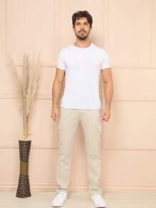 Cargo Pants Skate Khaki Streetwear Retro 6 Bags Aesthetic Pinterest Tumblr Cuffless - Màu Xám nhạt - Xem 7