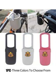 1 pieza Soporte de silicona para taza con diseño de Capibara de dibujos animados, soporte portátil multifuncional de silicona para bebidas para cochecito, portavasos universal para bicicleta, silla de ruedas, andador, scooter, portabotella para bebé, gran capacidad, organizador resistente de botellas de agua - Portabebidas fácil de acoplar para ayudas a la movilidad, capacidad para múltiples botellas, material de silicona resistente - Para padres, personas mayores y viajeros - Perfecto para hidratarse en movimiento