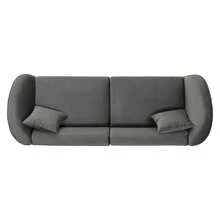 MERAX 87" Curved Contemporary Sofa In Sleek Grey: Plush Seating, Streamlined Design, And Durable Frame – Ideal For Stylish Living Spaces - Grey - View 4