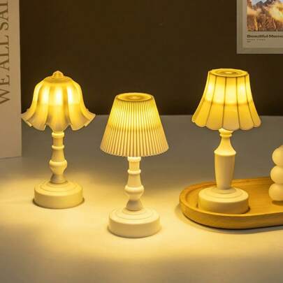 Retro European Style Mini Lamp - Eye-Caring Battery Powered Desk Lamp, Mother's Day Gift, Desktop Decor Ambient Light, Suitable For Bedroom, Room, Wedding, Home Decor