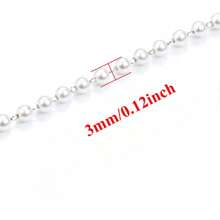 1m/39.37in High Quality 304 Stainless Steel Faux Pearl Chain, Suitable For DIY Jewelry Making Necklaces And Bracelets, Casual Style - Imitation Pearl Necklace - View 8