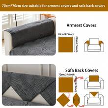 1 buah Bantal Komputer Berbulu Pendek dengan Bordir, Cocok untuk Semua Musim, Sarung Sofa Anti Gores dan Anti Selip, Pelindung Sofa Anti Hewan Peliharaan untuk Sofa Bentuk L dan Sofa 1/2/3/4 Dudukan (Dijual Satuan) - Dark Grey - View 15