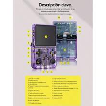Consola de videojuegos portátil retro R36S con pantalla IPS de 3.5 pulgadas, mini videojugador portátil con 15,000 juegos y 64GB de almacenamiento - Morado - Ver 4