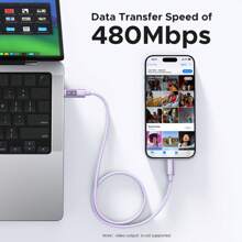 UGREEN UGREEN Uno 100W Type C Fast Charging Cable E-Marker Compatible With Iphone 16 15 Series S24 S23 Ultra IPad Pro Switch Nan