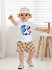 Toddler Boys 4th Of July Shirt, Kids USA Red White And Blue Shirts, American Flag Independence Day Tee 1-6T - 藍色 - 查看 5